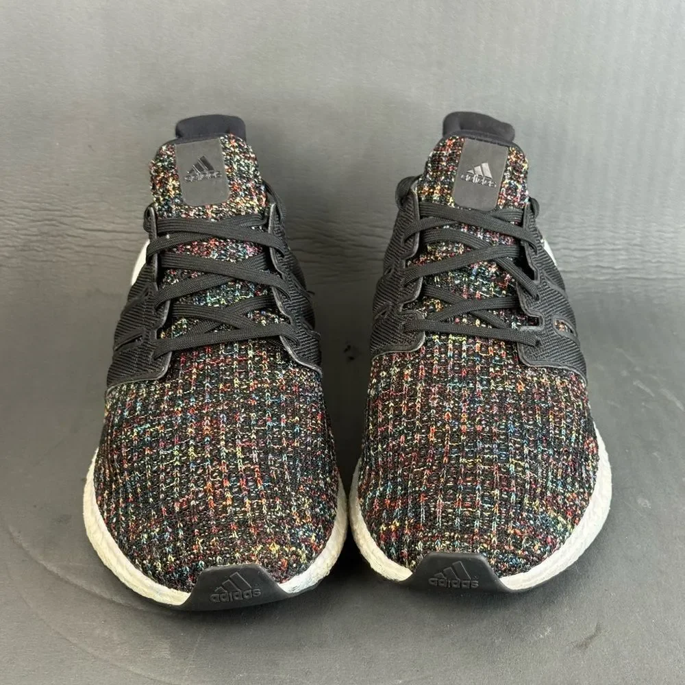 adidas Ultra Boost 4.0 Black Multi-Color White Heel Cage men’s size 10
